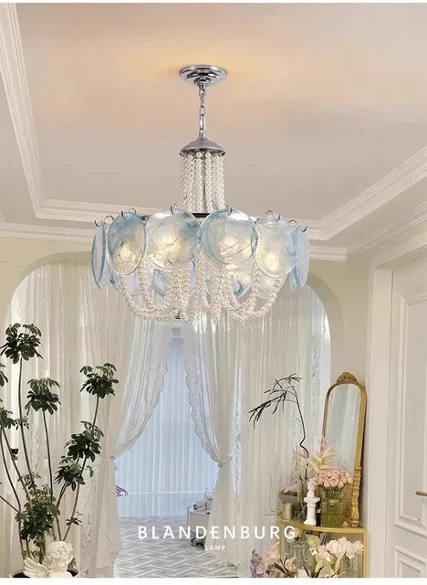 French Round  Murano Glass Chandelier led Pearl lamp for Living Dining Room Bedroom Kitchen Hanging Lamps indoor Hanging lamp