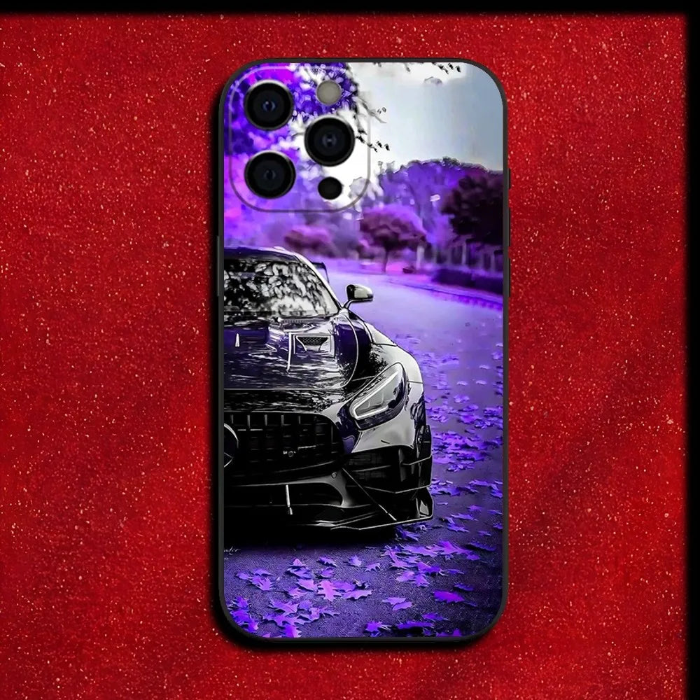 Sport Car M-Mercedes Phone Case For iPhone 16,15,14,13,12,11,Pro,XS,Max,XR,Plus,Mini Soft Black Cover