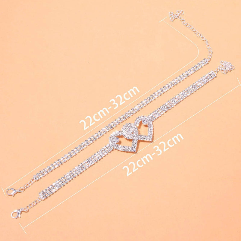 Beautiful Dazzling Cubic Zirconia Chain Anklet for Women Fashion Silver Color Ankle Bracelet Barefoot Sandals Foot Jewelry, match women's dress