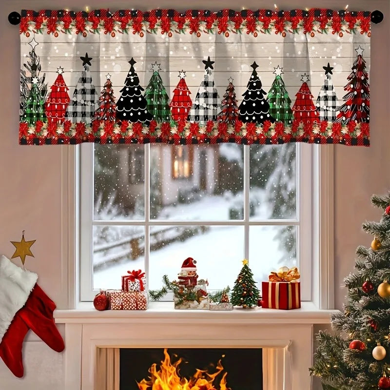 1Pcs Holiday Christmas Curtain Shading Perfect for Winter and Holiday Decor Kitchen Living Room 2026 Themed Christmas Decor