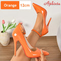 Aphixta Super Big Size 48 49 50 Belt Buckle Stiletto Heels Pumps Women Party Shoes 12cm/10cm Pimp Pointed Toe Metal Buckle