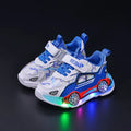 Spring Kids Shoes New Fashion Versatile Casual Shoe Anti Slip Cartoon Car Boy Shoe LED Lights Simple Trendy Sneakers Кроссовки