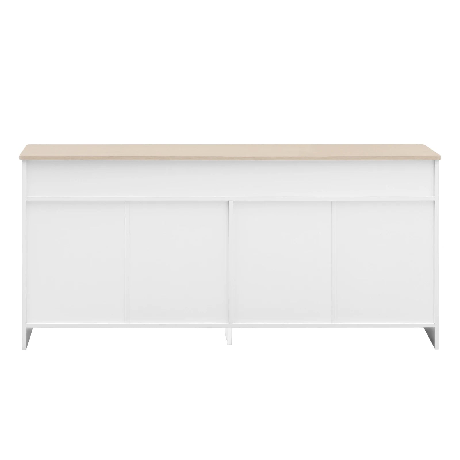 Comanlai Sideboard with Wood Paint Countertop,Kitchen Cabinet with Worktop,4 Doors,3 Drawers,for Living Room and Dining Room