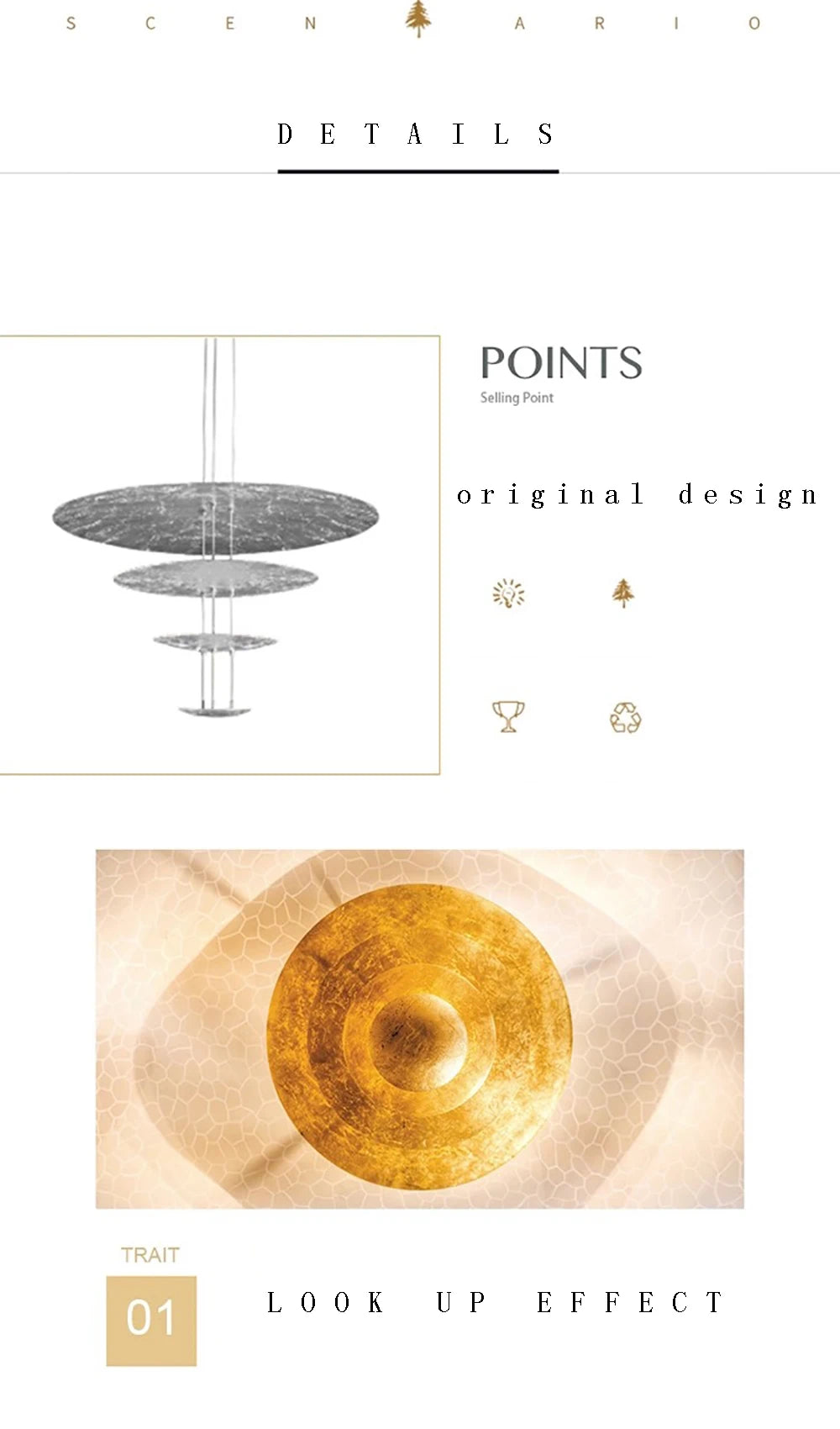 Machine Dela Luce Pendant Lamp Luxury Gold Ceiling Chandelier For Villa Living Room Restaurant LED Dining Room Disc Chandelier