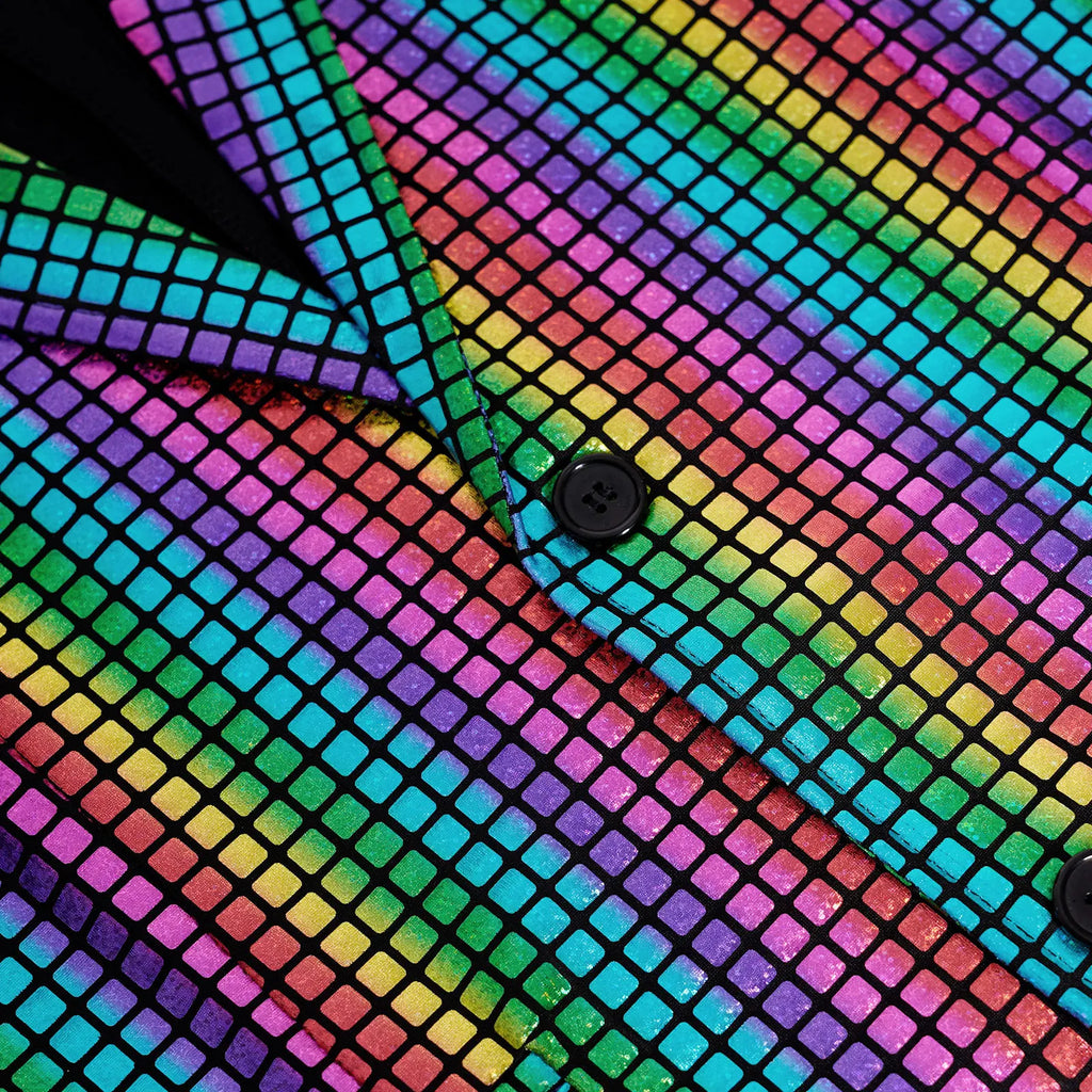 Men's New Cool Performance Set, Sequin Gold Stamping Business Casual Two-piece, One-row Two-button Slim-fit Blazer + Trousers