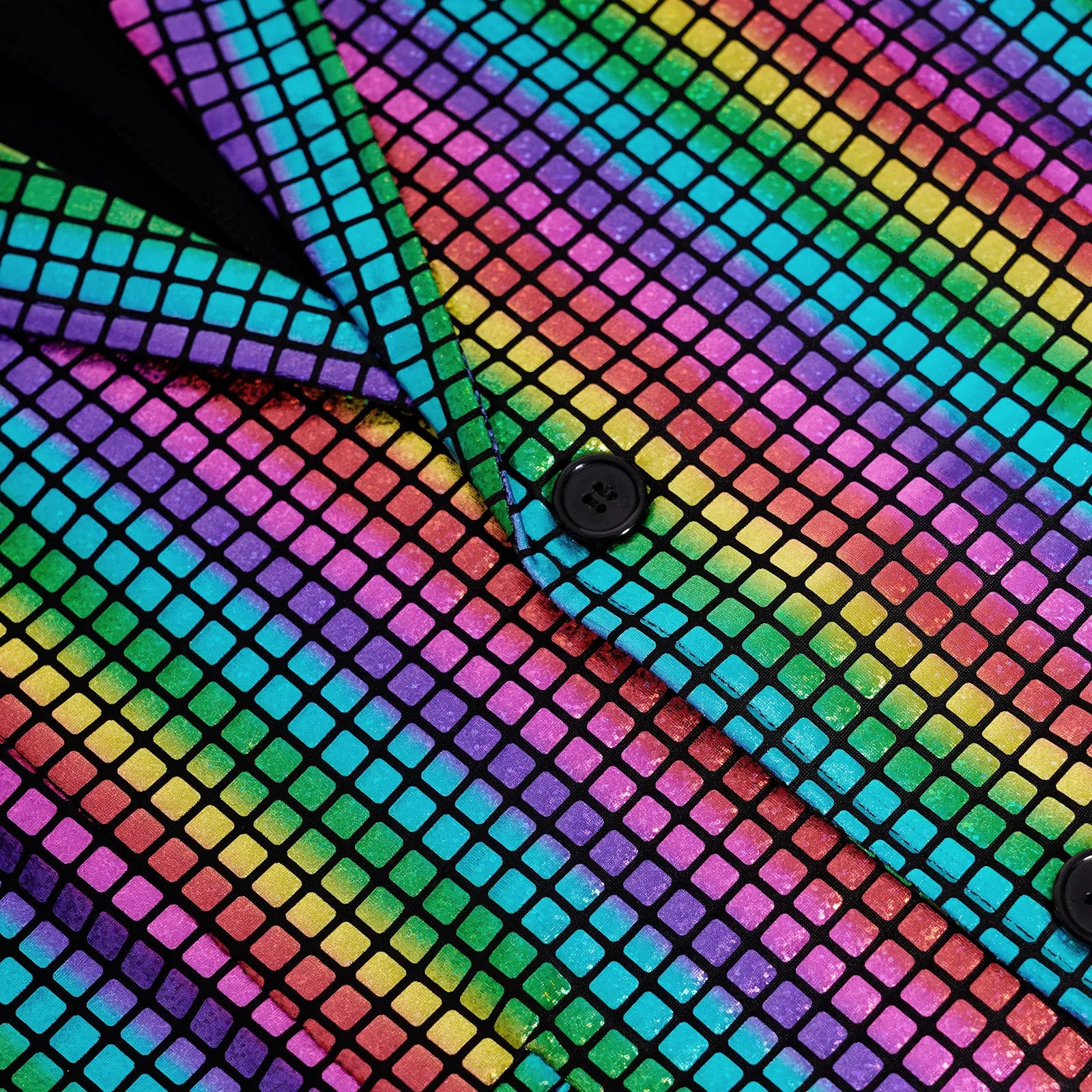 Men's New Cool Performance Set, Sequin Gold Stamping Business Casual Two-piece, One-row Two-button Slim-fit Blazer + Trousers