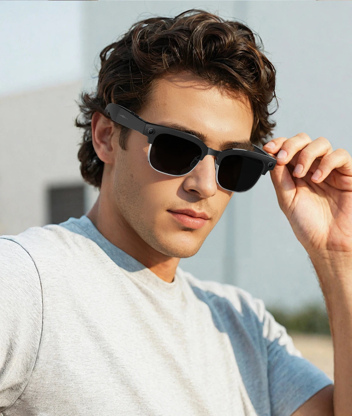 AI Smart Glasses 8 Million Pixels Recording Videos Photo Recognition Answer Translation 290mAh IP66 Waterproof Bluetooth Glasses