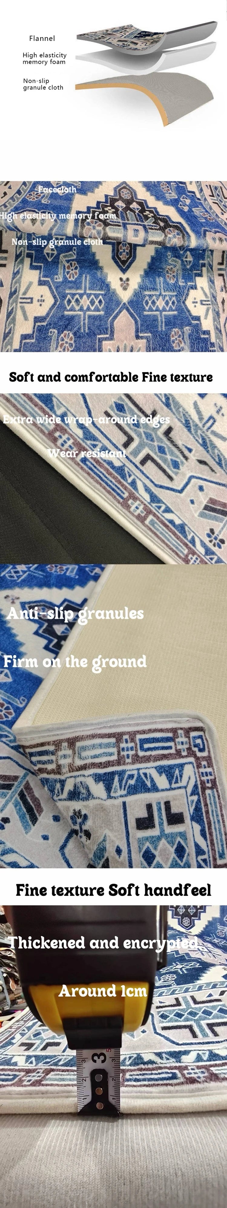 VIKAMA Christmas Carpet Santa Claus Snowman Hallway Balcony Anti-Slip Water-Absorbing Floor Mat Holiday Home Decoration