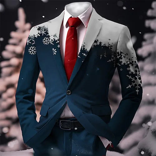 Christmas Outfit Men New Year Suit with Tie Long Sleeve Jacket Xmas Event Costume Fashion Carnival Party Coat Adult 2025 New