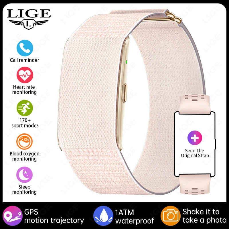 LIGE No Screen Smart Watch Woman Sports Outdoors Fitness Heart Rate Monitor 1ATM Waterproof New Smartwatch For Andrio IOS 2025