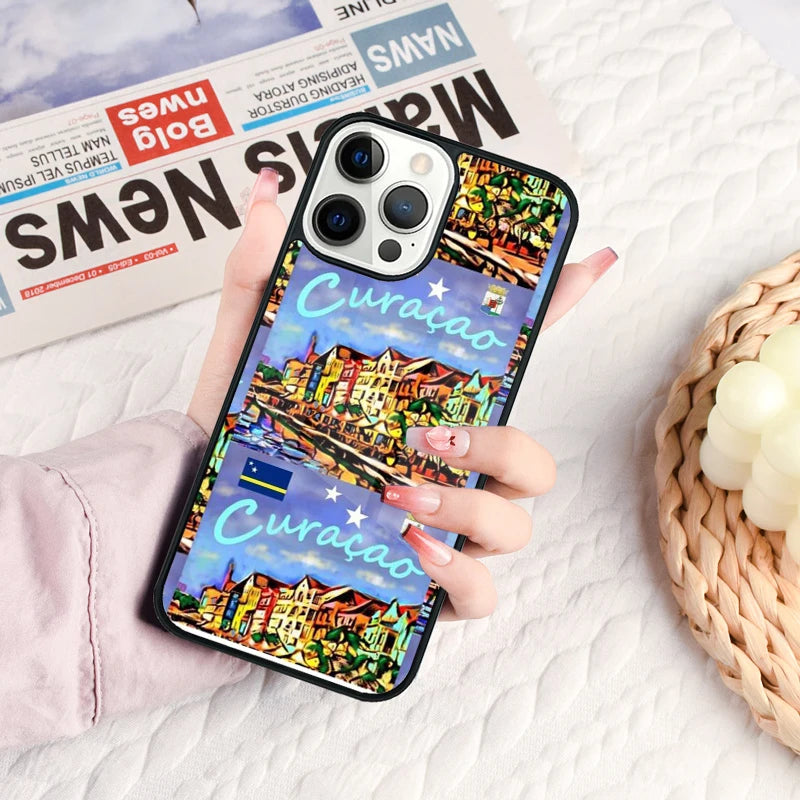Curacao flag Phone Case For iPhone 17 Air 16e 15 14 13 12 11 Pro Max Plus Magsafe Wireless Magnetic Cover