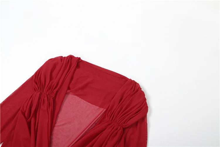 Nibber Sexy Swinging Collar Maxi Dress Women Patchwork See Through Full Sleeve Midnight Party Skinny Coquett Wild Vestidos