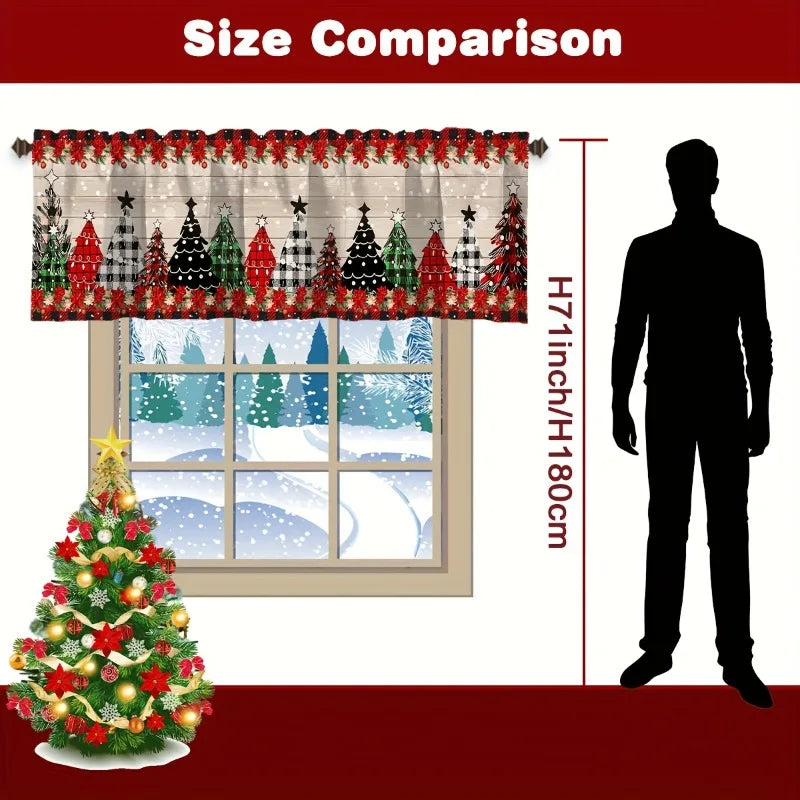 1Pcs Holiday Christmas Curtain Shading Perfect for Winter and Holiday Decor Kitchen Living Room 2026 Themed Christmas Decor