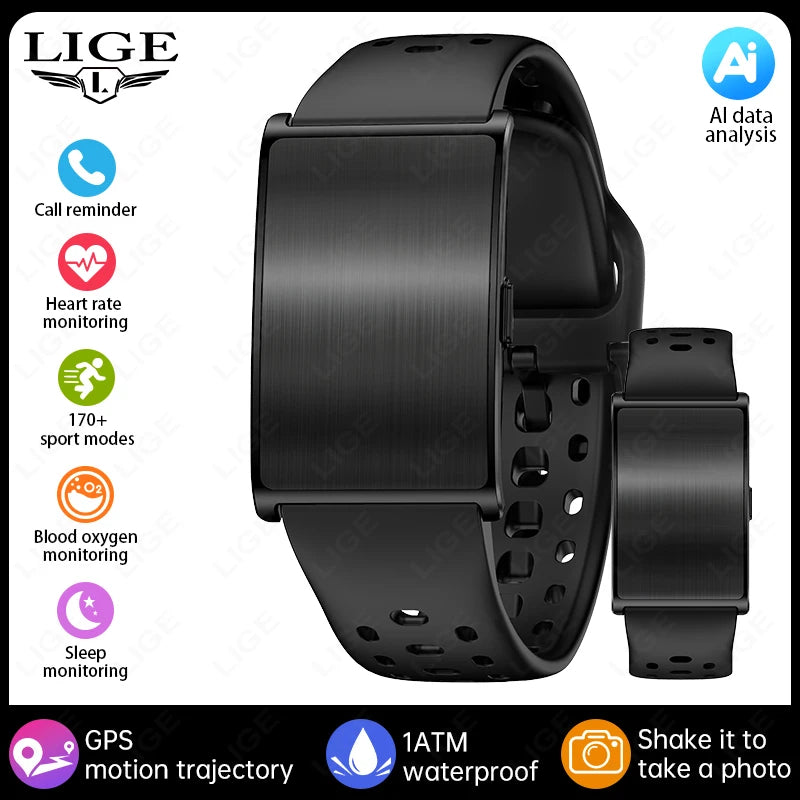 LIGE No Screen Smart Watch Woman Sports Outdoors Fitness Heart Rate Monitor 1ATM Waterproof New Smartwatch For Andrio IOS 2025