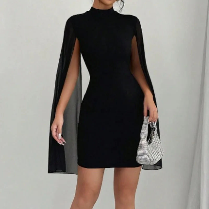Dresses for Women New Long Sleeve Stand Collar Women Dress Black Slim Package Hip Dress Women Vestidos De Verano Mujer 2025 Q883