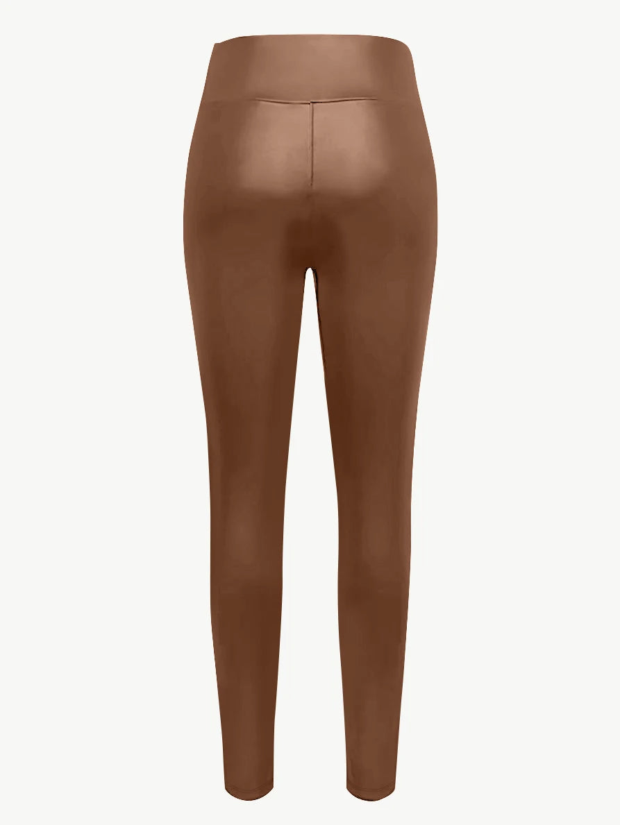 Women's Leather Tight-Fitting Pants High Waisted Sexy Elastic Hip Lift Pants Daily Casual Legging, dress code