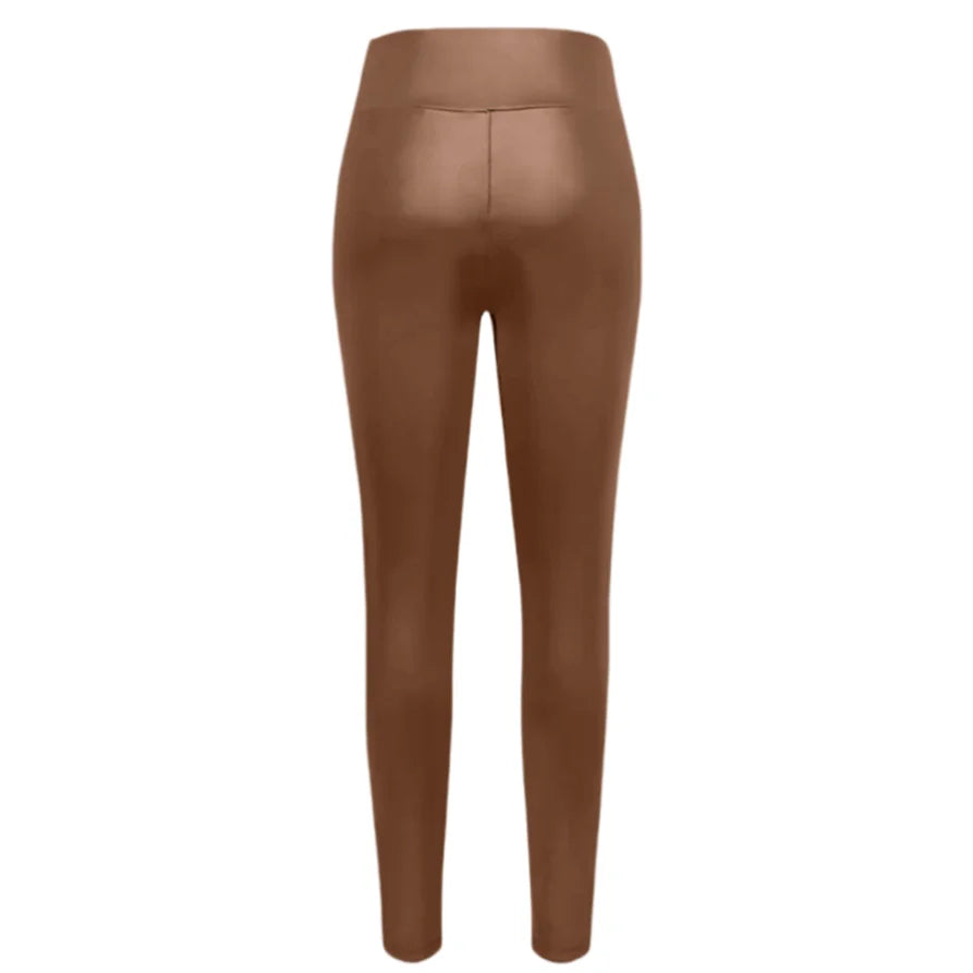 Women's Leather Tight-Fitting Pants High Waisted Sexy Elastic Hip Lift Pants Daily Casual Legging, dress code