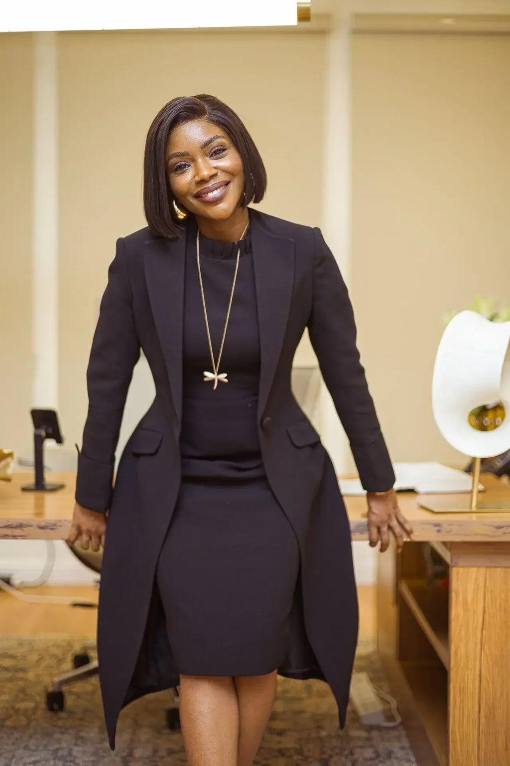 Women's Set Full Sleeve Long Blazer Coat+ Long Dress Suit  Winter Streetwear Two 2 Piece Set Africa OL Work Outfits