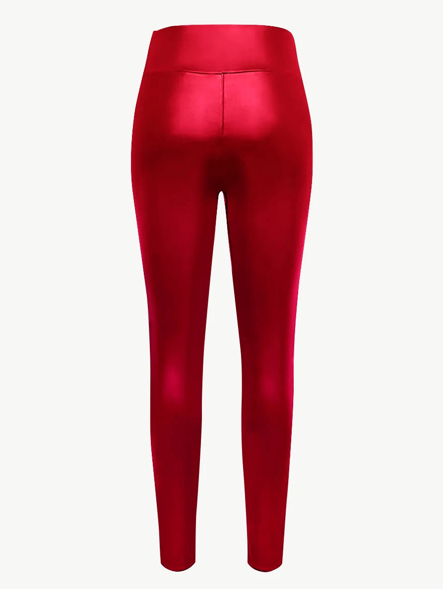 Women's Leather Tight-Fitting Pants High Waisted Sexy Elastic Hip Lift Pants Daily Casual Legging, dress code
