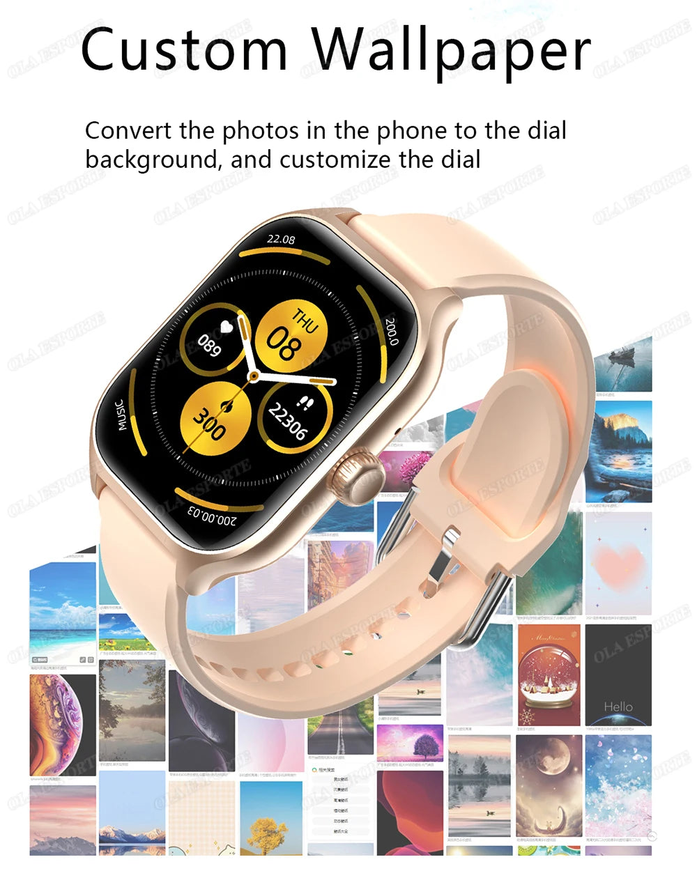 Women SmartWatch Men 2.01 Amoled Phone Call Diy Watch Face Sport Fitness Tracker Heart Rate Smart Watch Waterproof
