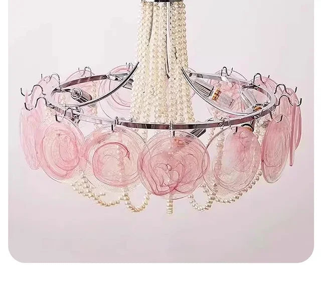 French Round  Murano Glass Chandelier led Pearl lamp for Living Dining Room Bedroom Kitchen Hanging Lamps indoor Hanging lamp