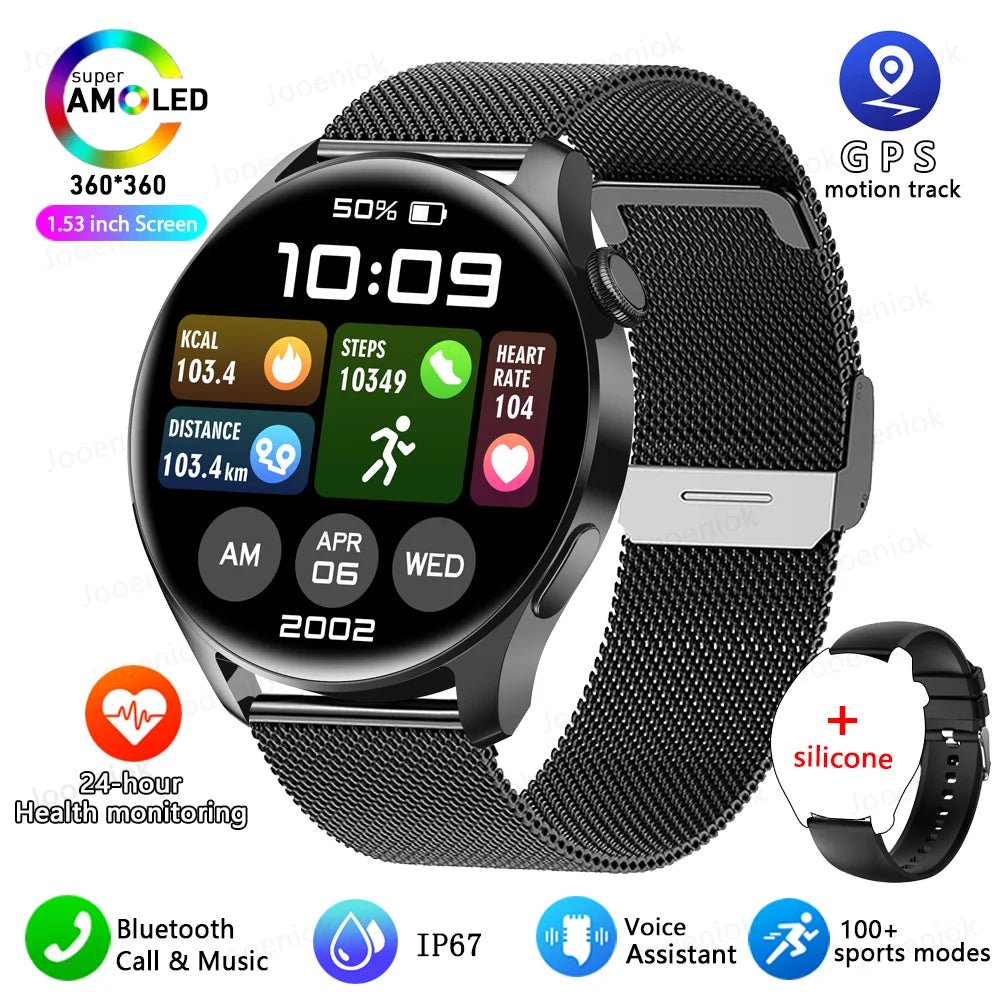 New Smartwatch For Huawei Men Women Sports NFC Bluetooth Talk Waterproof Health Heart Rate Weather Music Playback Smartwatch