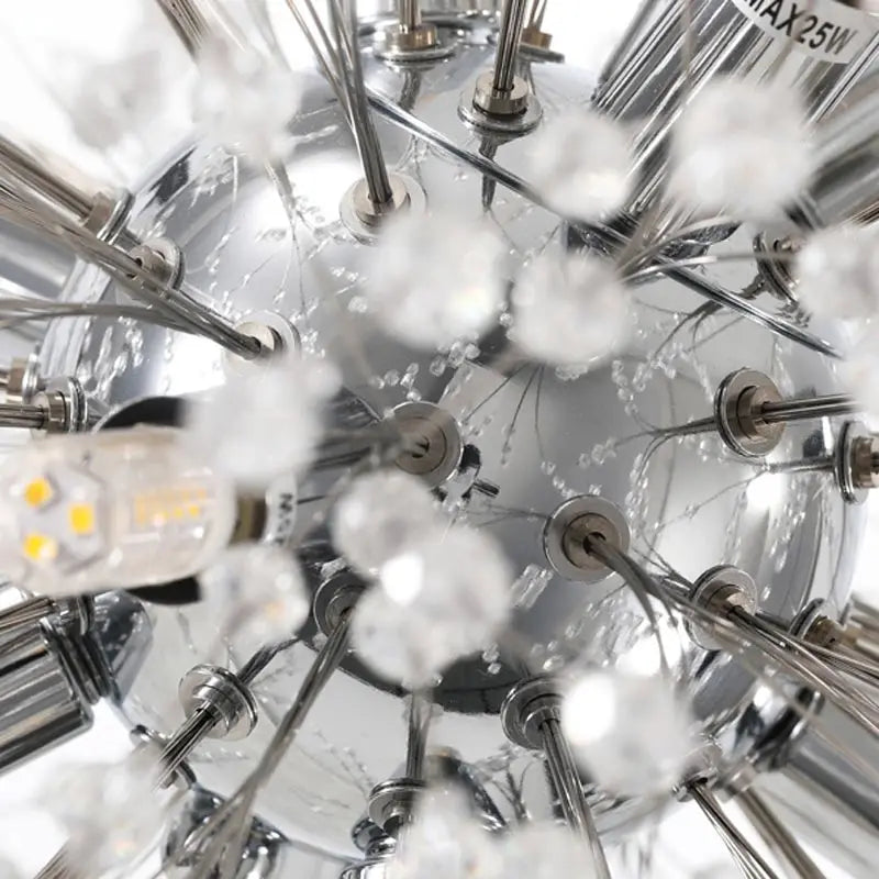 LED Dandelion Pendant Light Modern Crystal Beads Hanging Light Dining Room Living Room Bar Counter Home Decoration G9