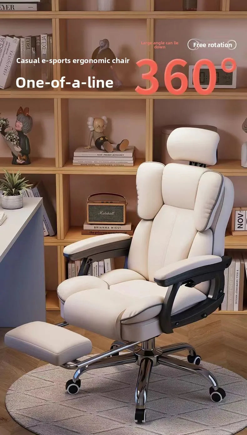 Computer Chair Reclining Comfortable Sedentary Gaming Chair Backrest Sofa Chair Desk Dormitory Live Study Swivel Chair Furniture