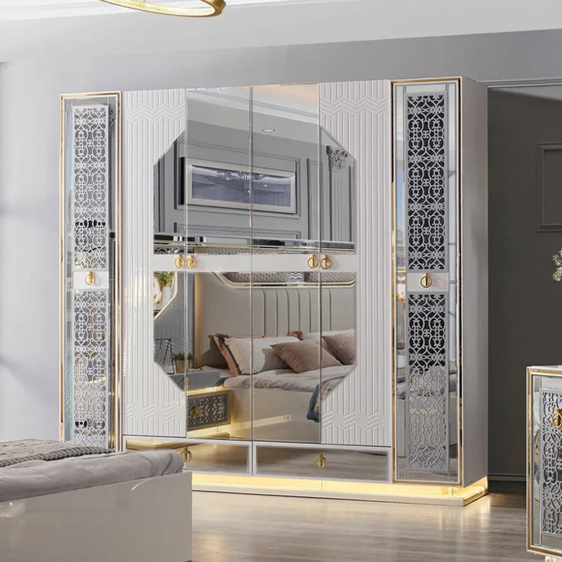 #Modern Deluxe Bedroom Furniture Bedroom Set Bed White Leather Bed Home Furniture Bedroom Set Standard Size