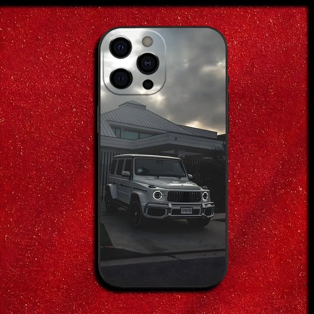 Sport Car M-Mercedes Phone Case For iPhone 16,15,14,13,12,11,Pro,XS,Max,XR,Plus,Mini Soft Black Cover