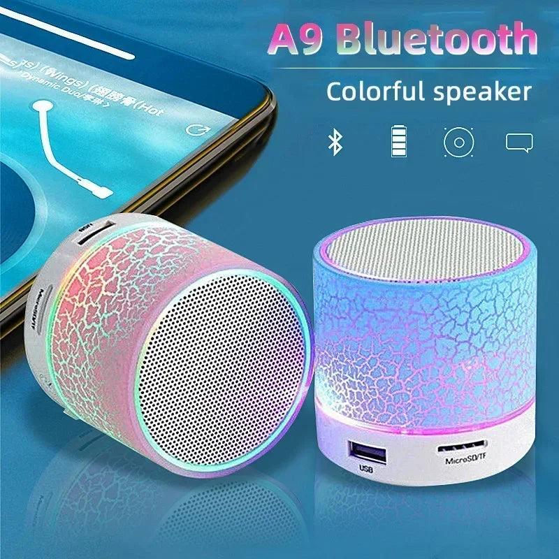 Mini Bluetooth Speaker Wireless Loudspeaker Crack LED SD Card USB Subwoofer Portable MP3 Music Sound Column for PC Mobile Phone