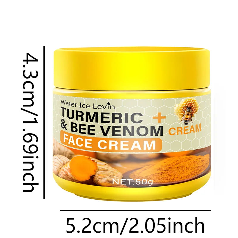 Turmeric & Bee Venom Cream Contains Collagen and Bee Venom Facial Care Moisturizing Cream Deeply Nourishes, Suitable for Dry, Rough and Skin