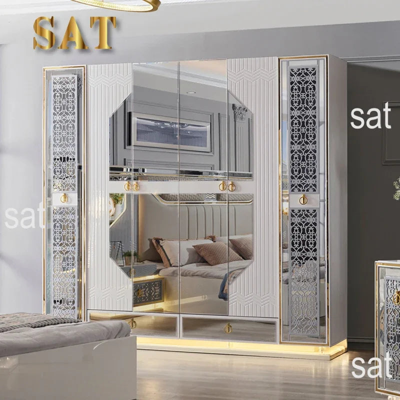 #Modern Deluxe Bedroom Furniture Bedroom Set Bed White Leather Bed Home Furniture Bedroom Set Standard Size