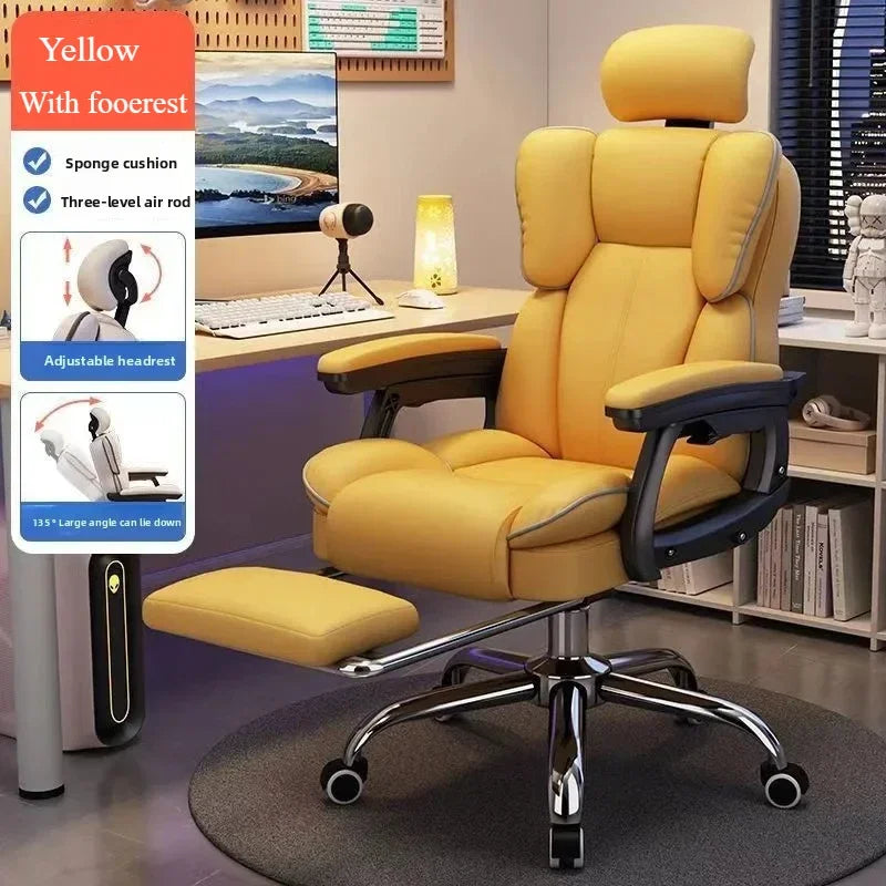 Computer Chair Reclining Comfortable Sedentary Gaming Chair Backrest Sofa Chair Desk Dormitory Live Study Swivel Chair Furniture
