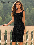 Sexy vintage sequin summer dress women, elegant evening dresses.
