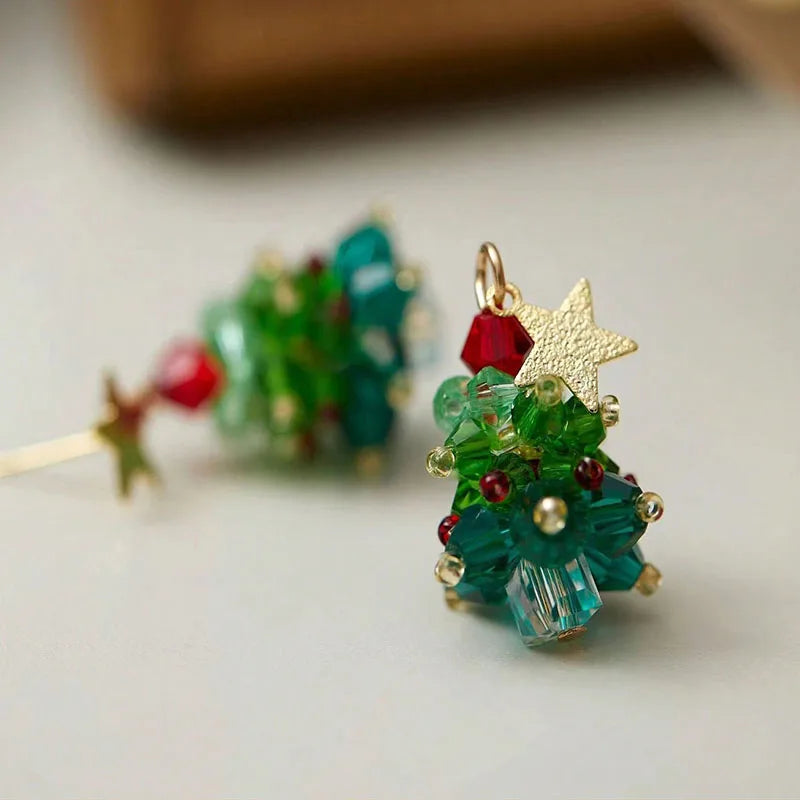 Cute Pompom Ball Bow Snowflake Elk Earrings Sweet Fashion Jewelry for Women and Girls New Year Gifts