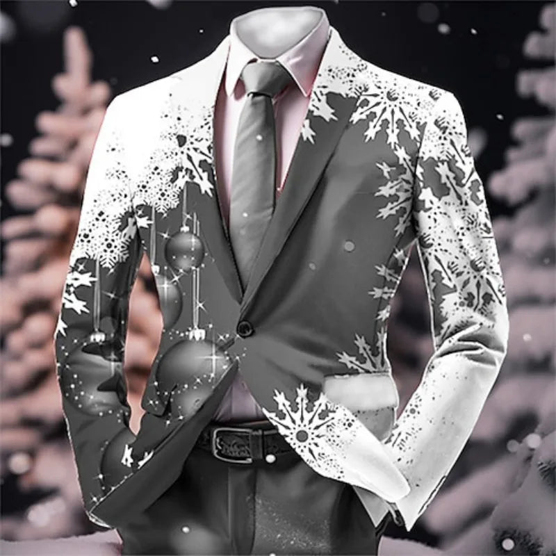 Christmas Outfit Men New Year Suit with Tie Long Sleeve Jacket Xmas Event Costume Fashion Carnival Party Coat Adult 2025 New