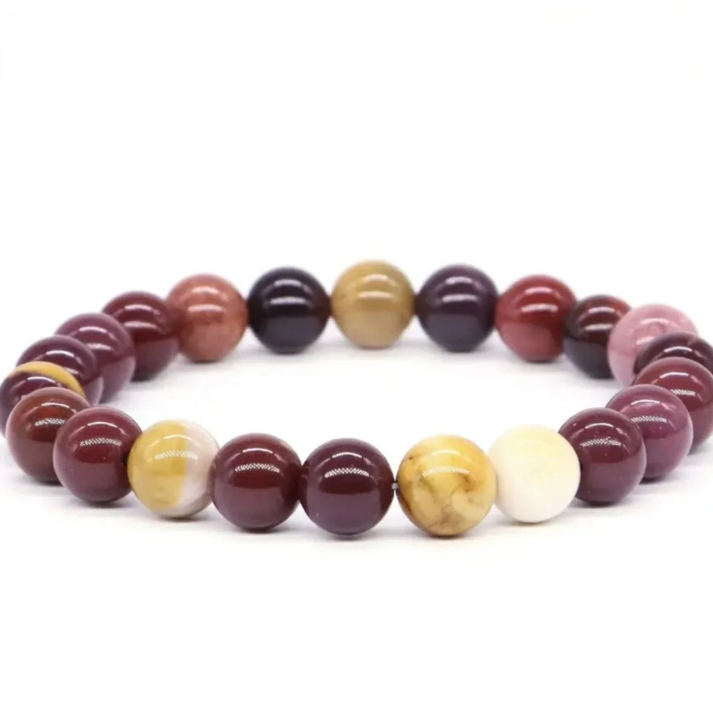 Natural Stone Round Beads Bracelet Rose Quartz Chakra Healing Crystal Elastic Stretch Bangle For Women Men Jewelry Gift