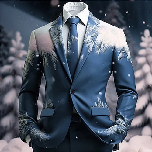 Christmas Outfit Men New Year Suit with Tie Long Sleeve Jacket Xmas Event Costume Fashion Carnival Party Coat Adult 2025 New