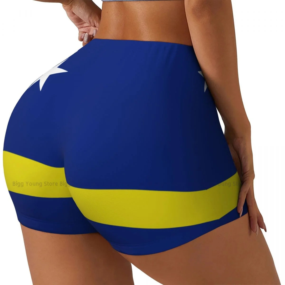 Womens Clothes Booty Shorts Gym Push Up Short Elasticity Scrunch Butt Running Shorts Flag Of Curacao Sports Booty Shorts