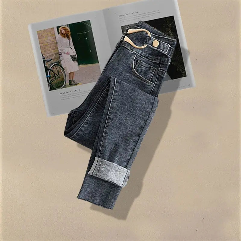 Women Spring/Summer New Matching Set 2026 Korean Elegant Striped Shirt Top+Jeans Two Piece Female Loose Blouse Denim Pants Suit