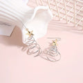 Christmas Series Simple Advanced Rotating Christmas Tree Star Pendant Earrings Women's Creative Personalized Girl Gifts