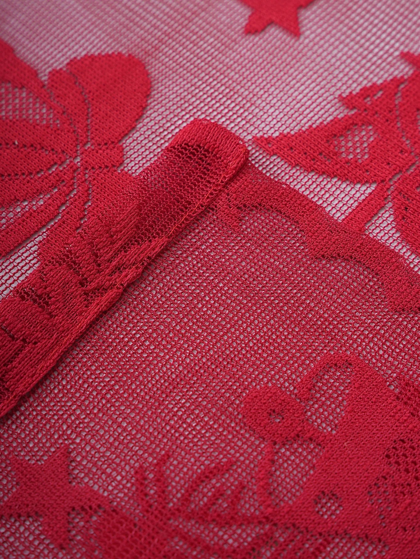 American Red Lace Sleigh Santa Christmas Curtains for Living Room Bedroom Window Festive Atmosphere Decorative