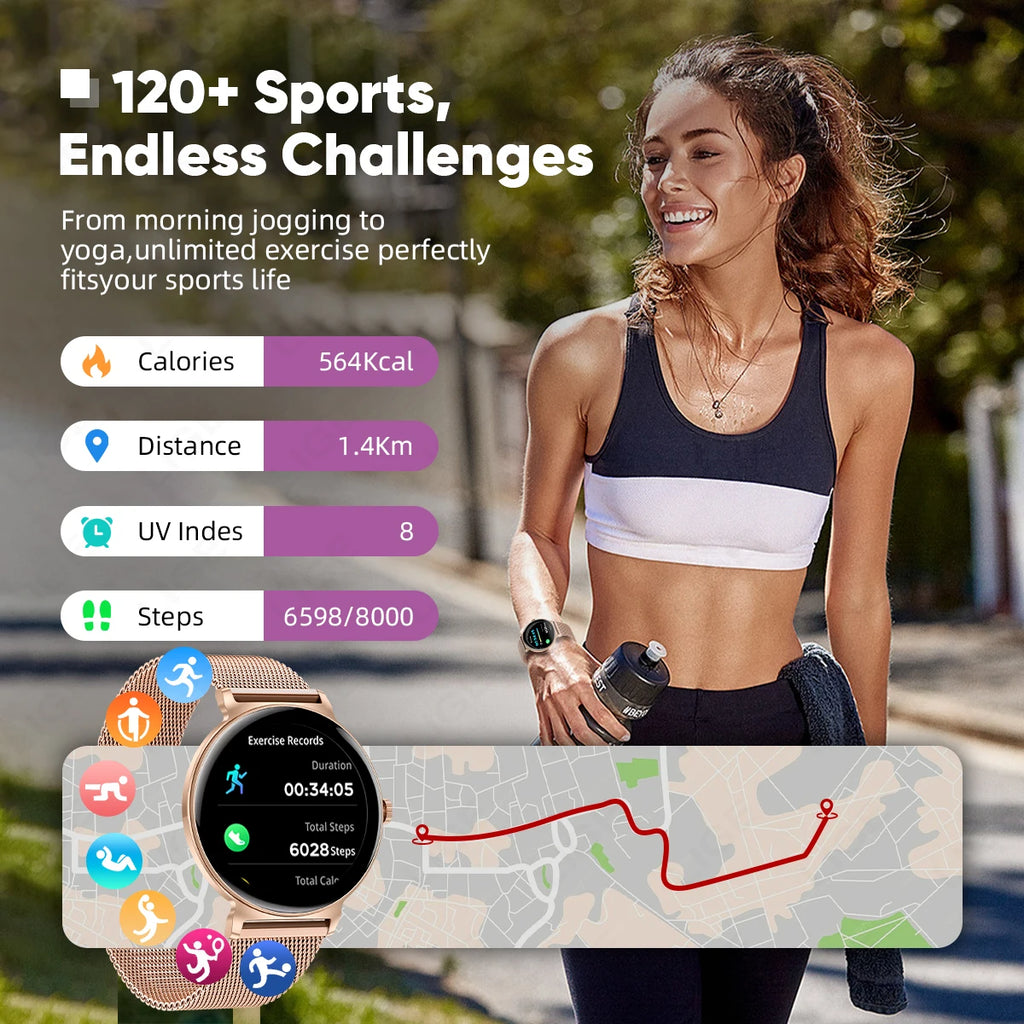 LIGE Ultra-thin Smart Watch Ladies Bluetooth Call Custom Dial Sport Heart Rate Health Tracking Watch Waterproof Women Smartwatch