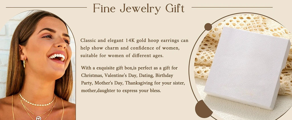 Drperfect 14K Gold Plated Chunky Hoop Earrings for Women Hypoallergenic Silver Needle Lightweight Large Hoops Earrings Jewelry