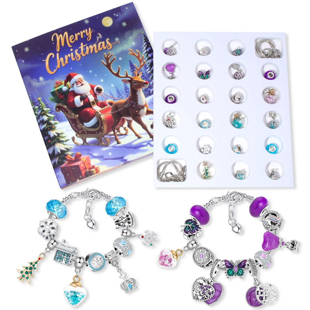 Themed 24-Bead Strand Bracelet Gift Box Blind Box DIY Jewelry Present Countdown Calendar Arrival Festival