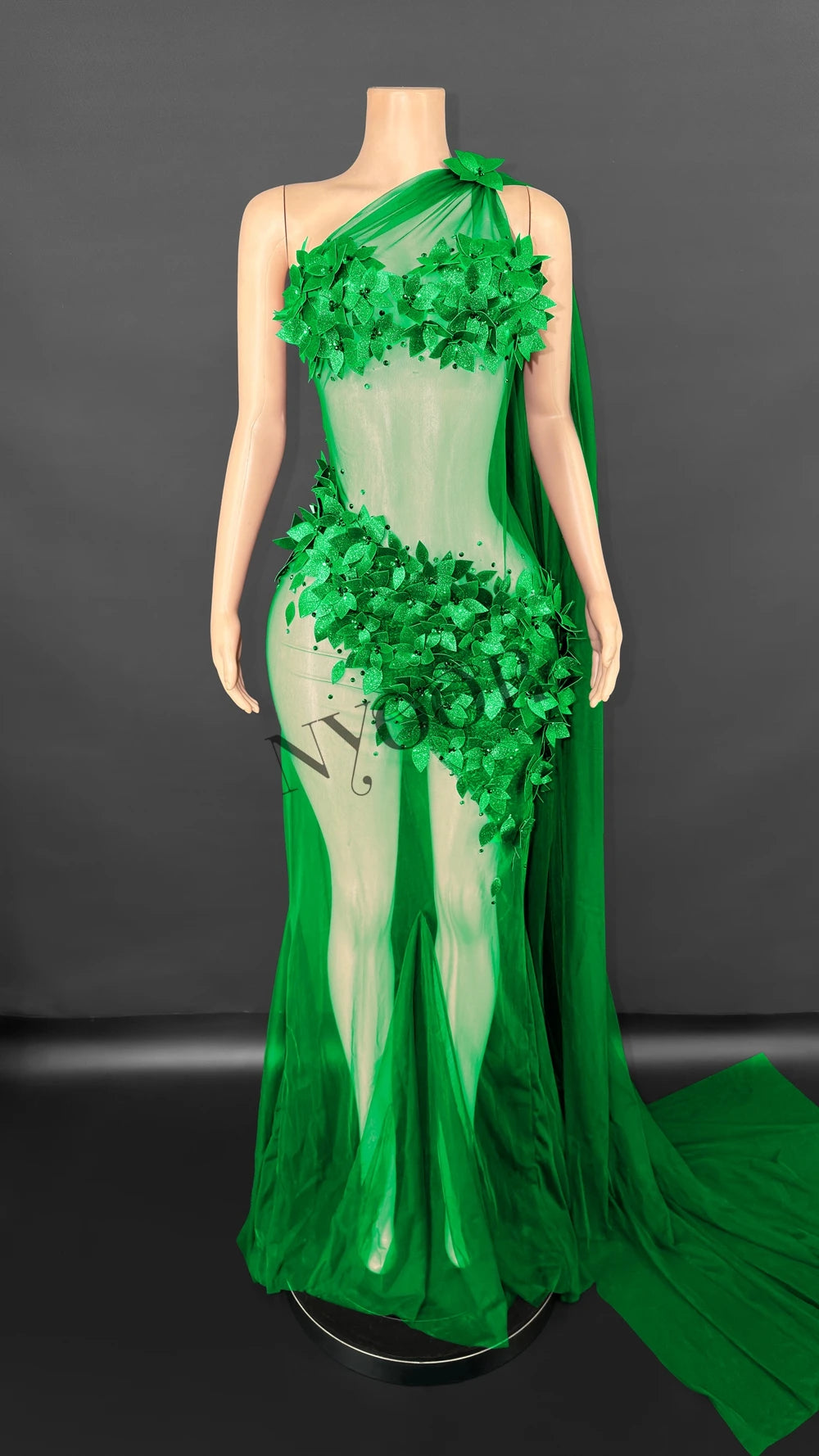 Sexy Sheer Tail Long Dress for Women Elegant Wedding Evening Prom Birthday Dress Photography Dress Singer Show Stage Wear