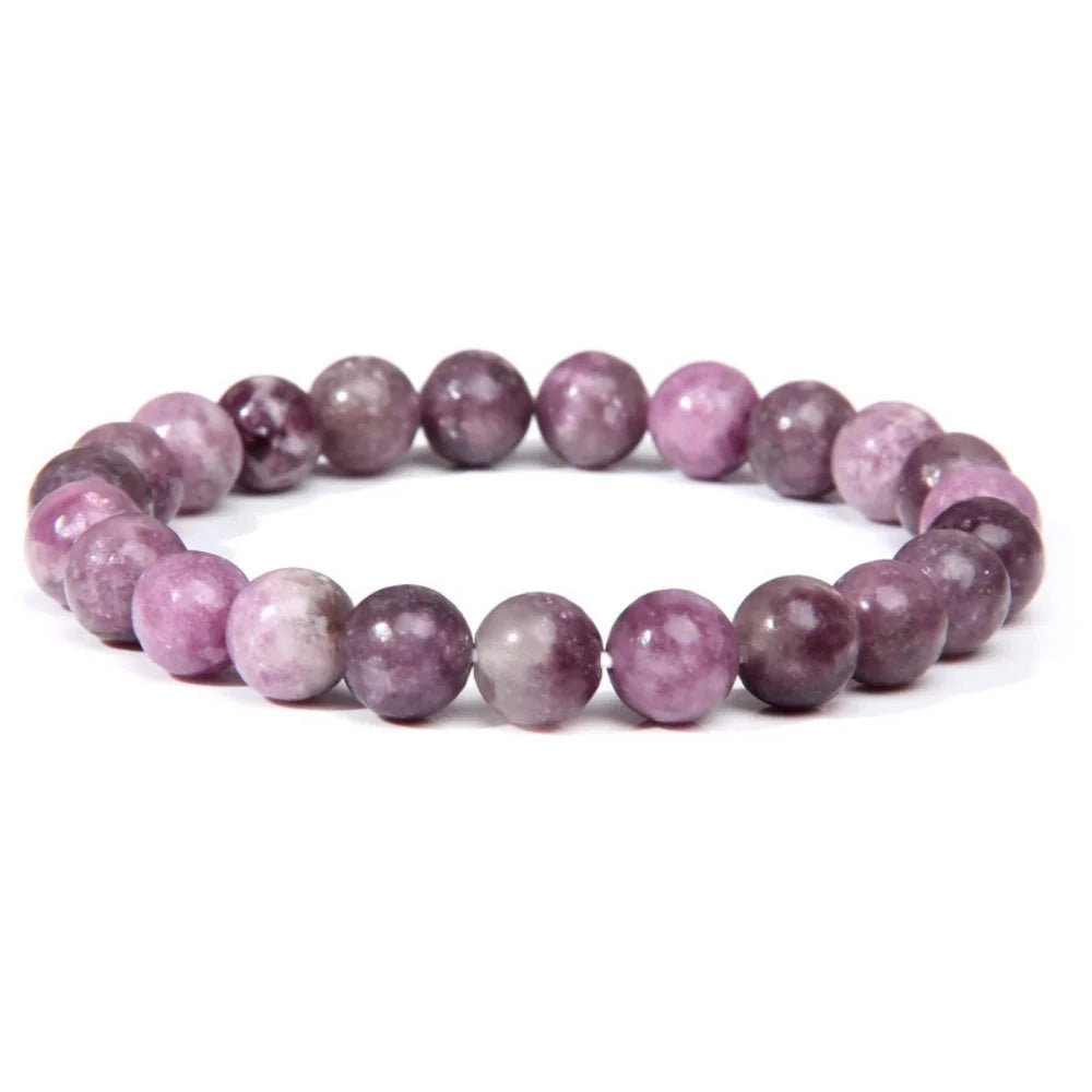 Natural Stone Round Beads Bracelet Rose Quartz Chakra Healing Crystal Elastic Stretch Bangle For Women Men Jewelry Gift