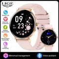 LIGE Ultra-thin Smart Watch Ladies Bluetooth Call Custom Dial Sport Heart Rate Health Tracking Watch Waterproof Women Smartwatch