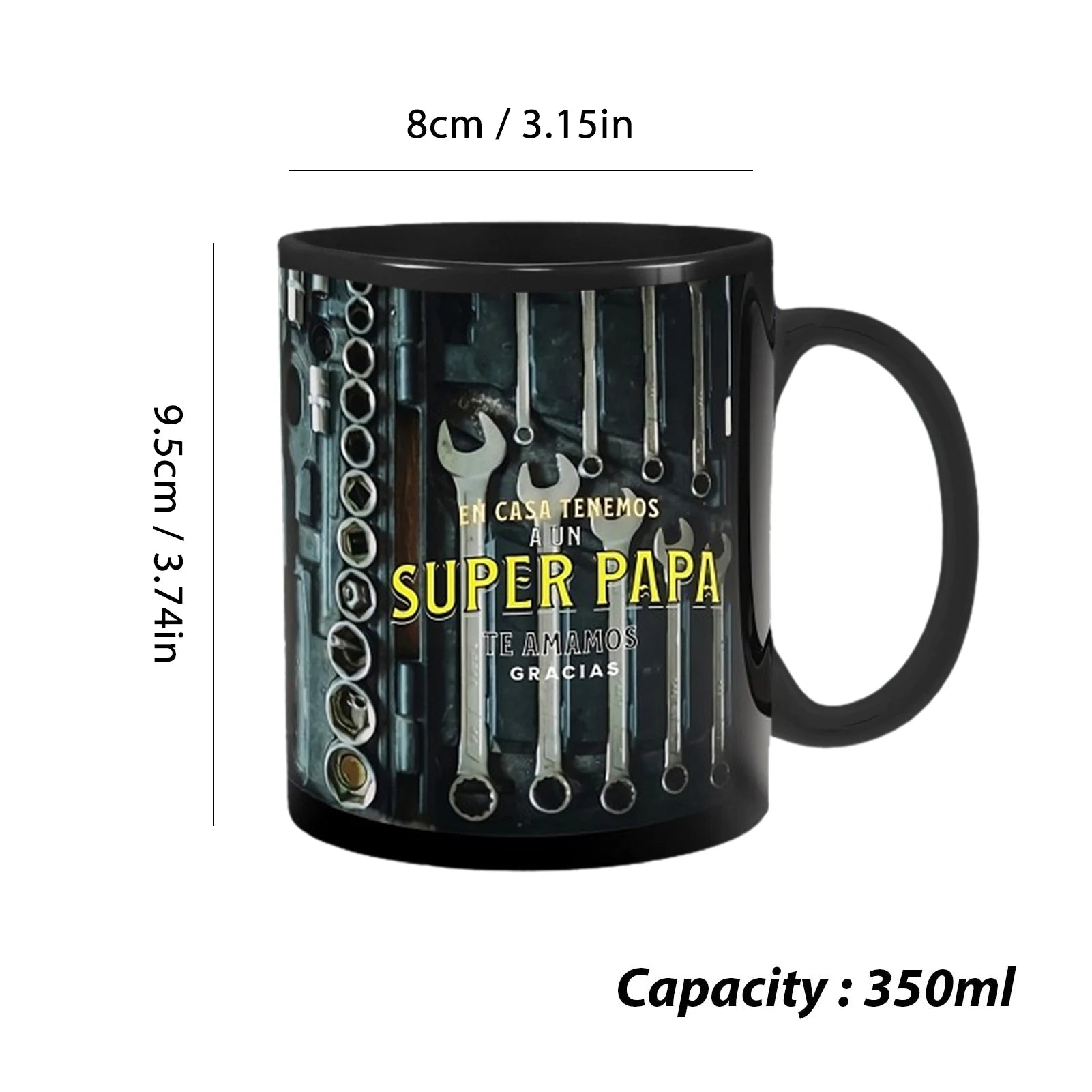 Mechanic Black Mug Black Ceramic Coffee Cup For Mechanics Large Toolbox Coffee Cup Tea Mug For Water Whiskey Soup Juice Wine